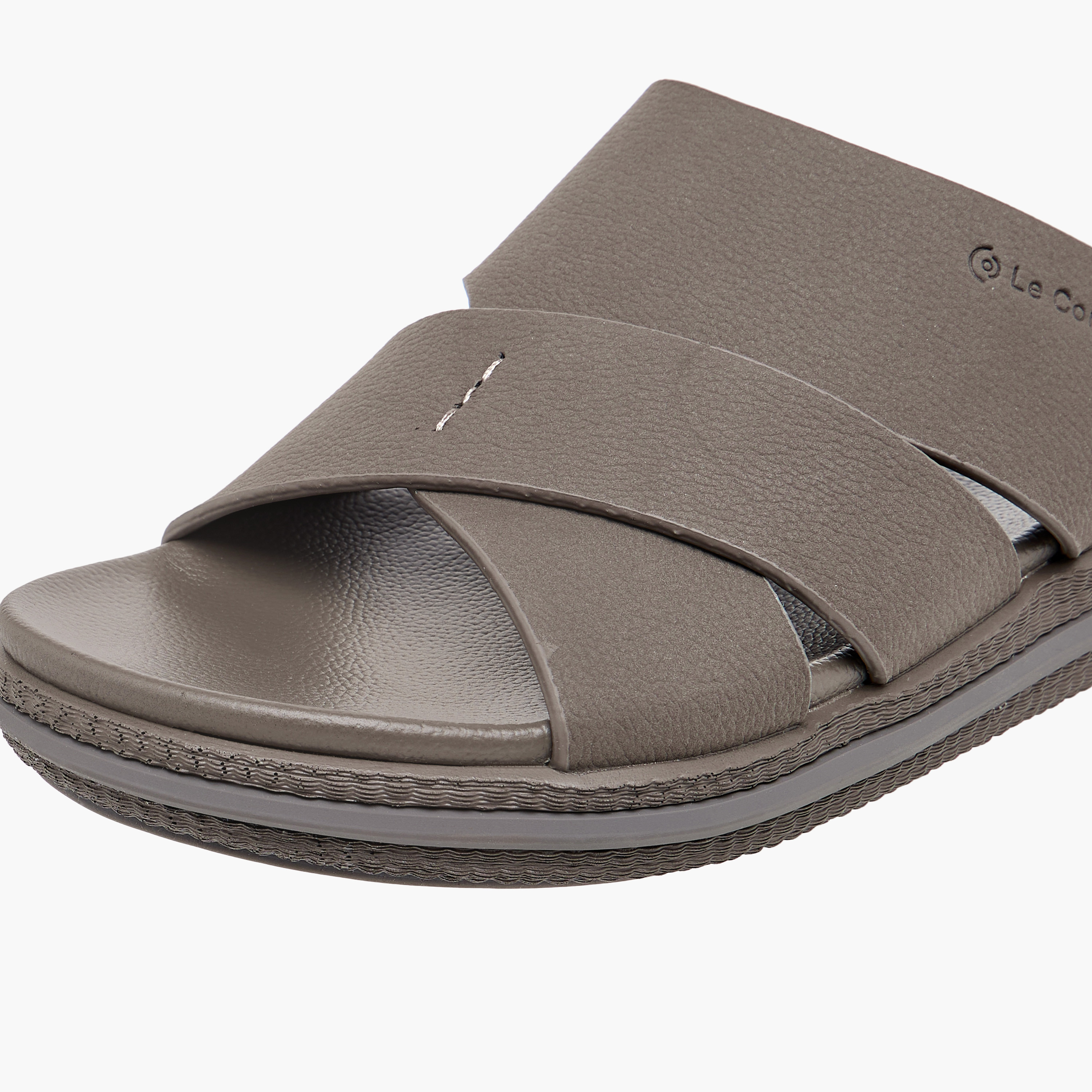 Le Confort Textured Slip On Cross-Strap Sandals-men-shoes-sandals-image-6