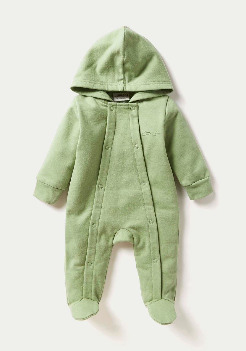 Buy Juniors Closed Feet Sleepsuit with Hood and Snap Button Closure ...