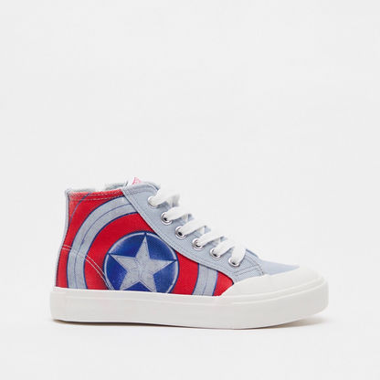 Captain America Print Canvas Shoes with Lace-Up Closure