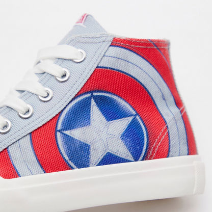 Captain America Print Canvas Shoes with Lace-Up Closure