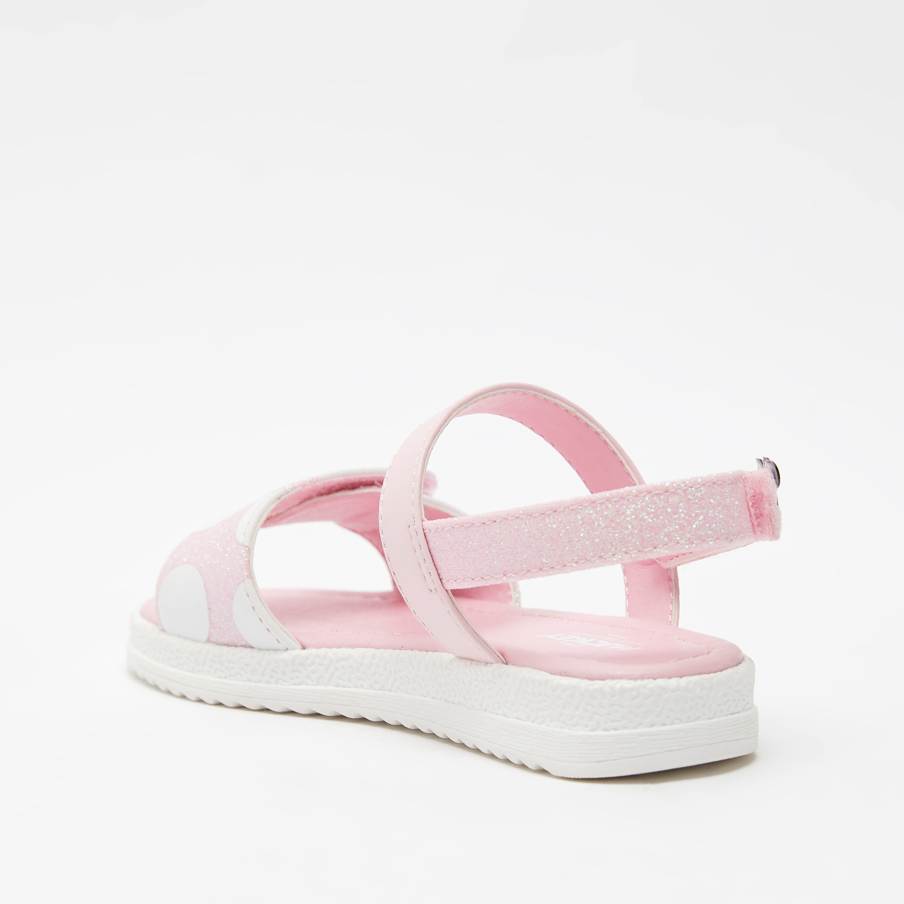 Minnie Mouse Embellished Flat Sandals with Hook and Loop Closure-girls-shoes-sandals-image-3