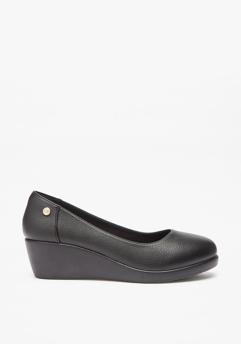 Le Confort Solid Slip-On Pumps with Wedge Heels-Women%27s Heel Shoes-image-2