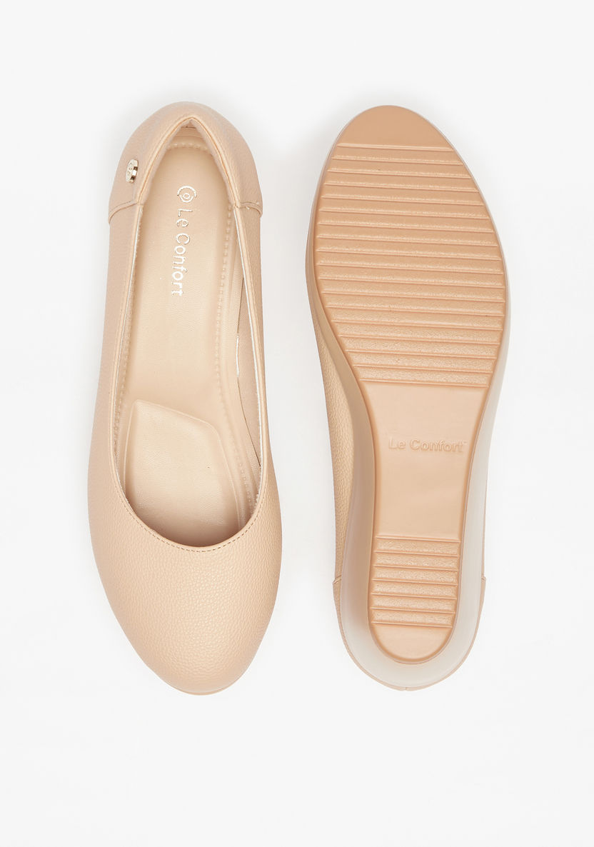 Le Confort Solid Slip-On Pumps with Wedge Heels-Women%27s Heel Shoes-image-3