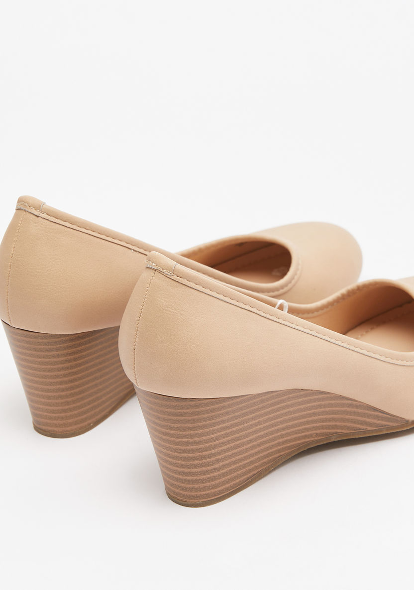Le Confort Solid Slip-On Pumps with Wedge Heels-Women%27s Heel Shoes-image-2