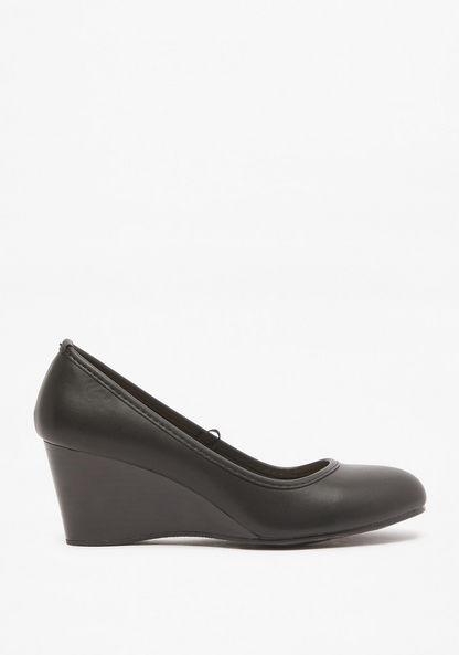 Le Confort Solid Slip-On Pumps with Wedge Heels-Women%27s Heel Shoes-image-0