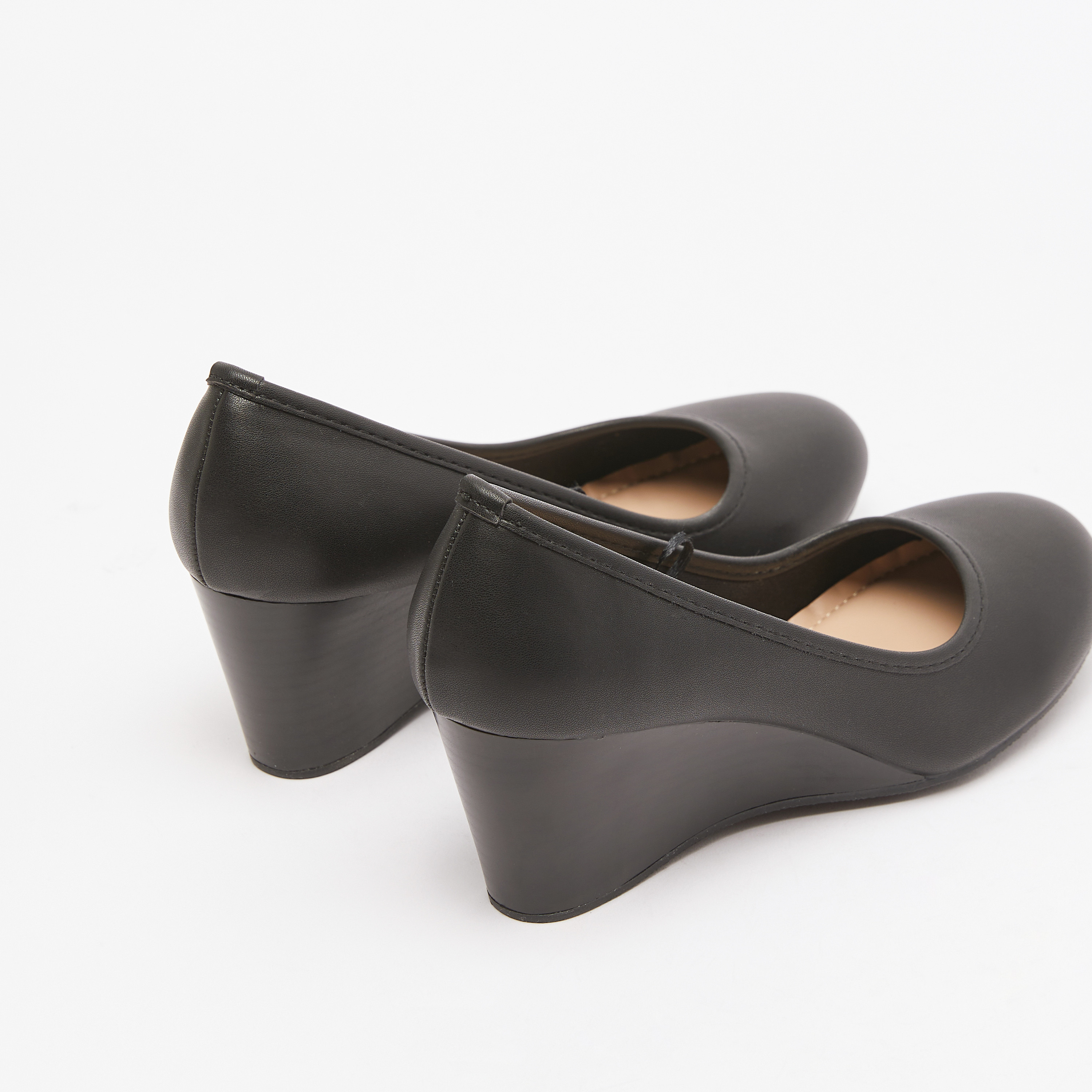 Black wedge hotsell heel pumps