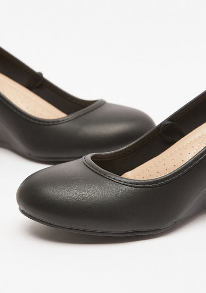 Le Confort Solid Slip-On Pumps with Wedge Heels-Women%27s Heel Shoes-image-3