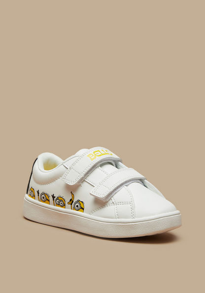 Minion Print Sneakers with Hook and Loop Closure-Boy%27s Sneakers-image-0
