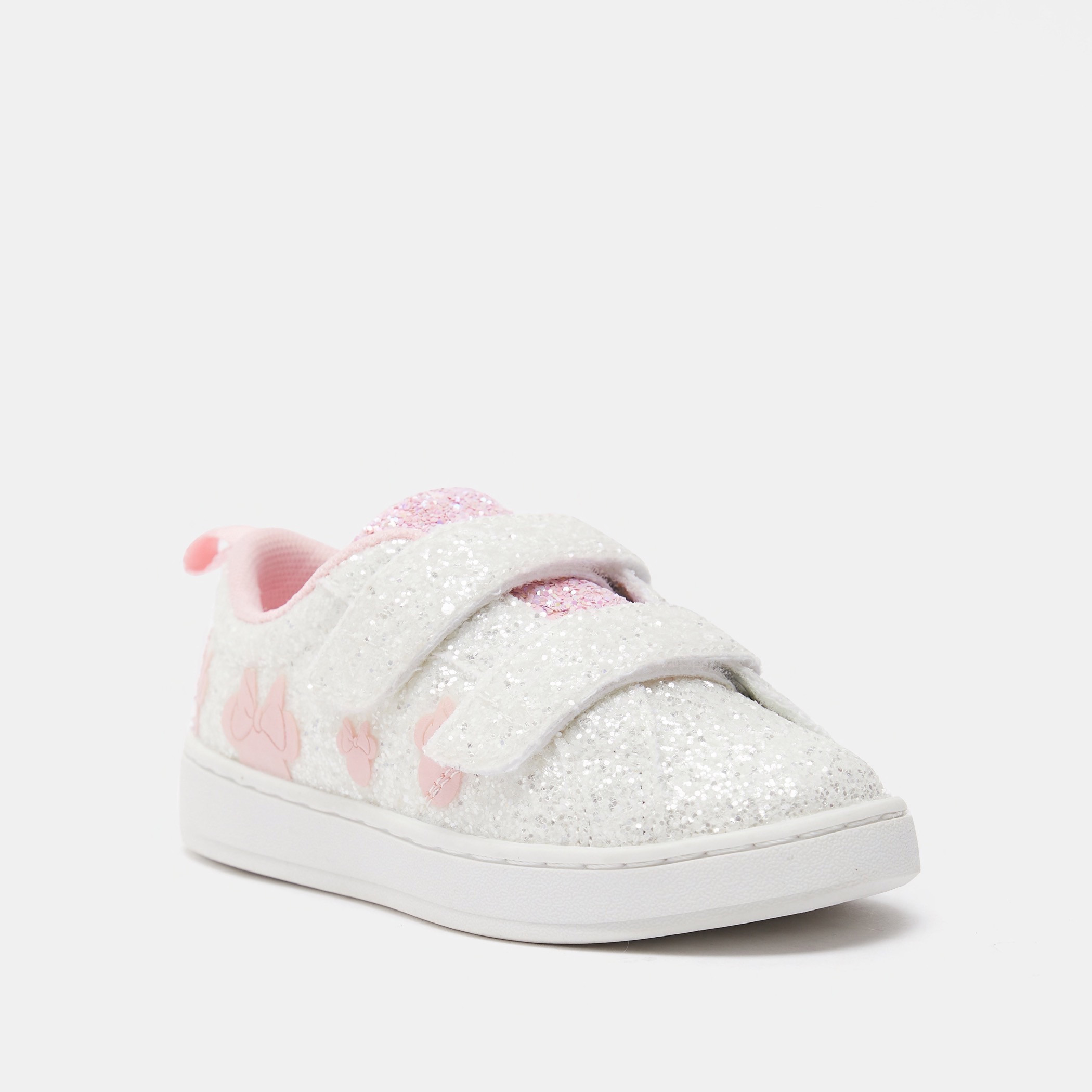 حذاء بارز الملمس بشريط إغلاق لاصق وتصميم ميني ماوس جليتر من ديزني-baby-girls-shoes-closedshoes-image-2