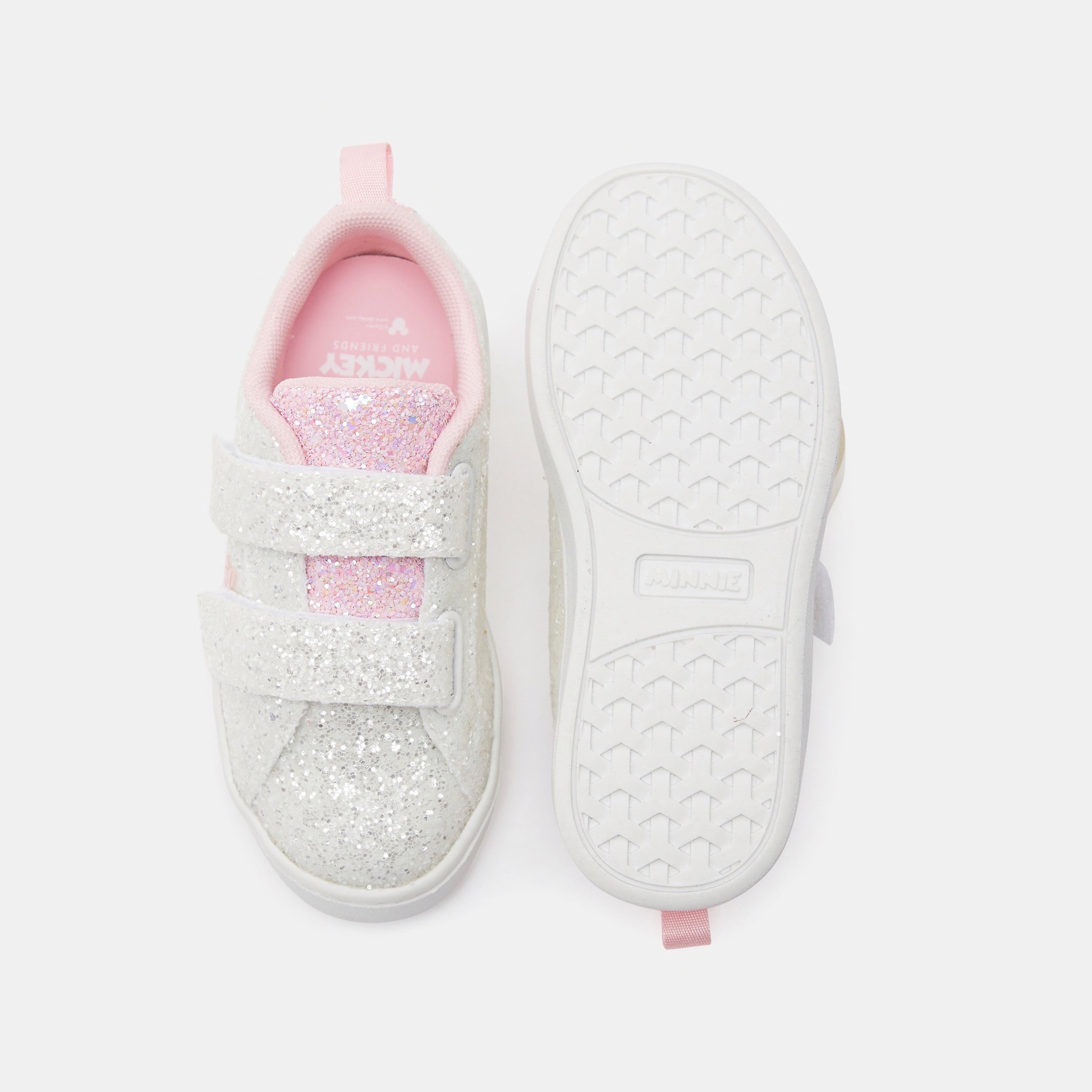 حذاء بارز الملمس بشريط إغلاق لاصق وتصميم ميني ماوس جليتر من ديزني-baby-girls-shoes-closedshoes-image-5