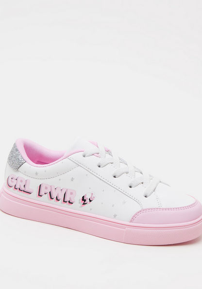 Printed Sneakers with Lace-Up Closure