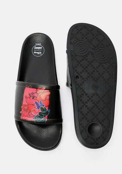 Minnie Mouse Print Open Toe Slide Slippers