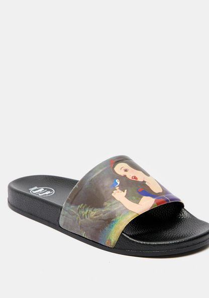 Snow White Print Open Toe Slide Slippers-Women%27s Flip Flops & Beach Slippers-image-1