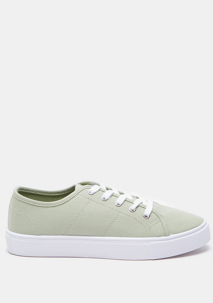 Missy Solid Canvas Shoes with Lace-Up Closure
