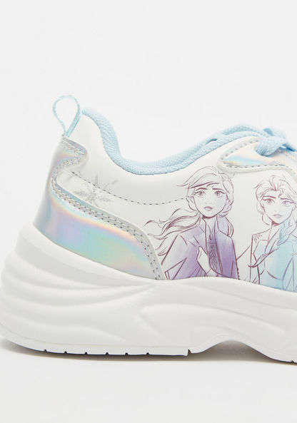 Frozen Print Sneakers with Lace-Up Closure