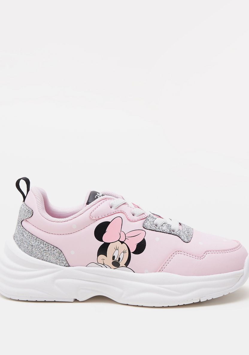 Minnie Mouse Print Sneakers with Lace-Up Closure-Girl%27s Sneakers-image-0