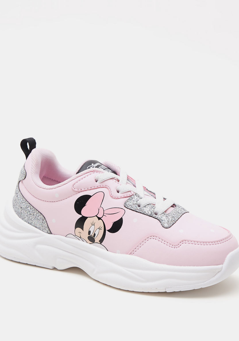 Minnie Mouse Print Sneakers with Lace-Up Closure-Girl%27s Sneakers-image-1