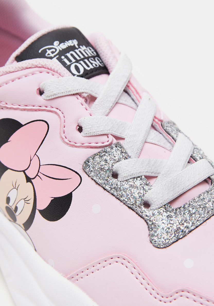 Minnie Mouse Print Sneakers with Lace-Up Closure-Girl%27s Sneakers-image-2