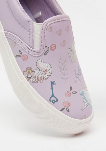 Alice In Wonderland Print Slip-On Canvas Shoes