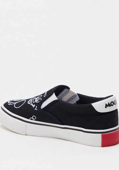 Mickey Mouse Print Slip-On Canvas Shoes
