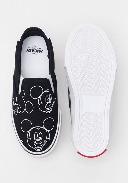 Mickey Mouse Print Slip-On Canvas Shoes