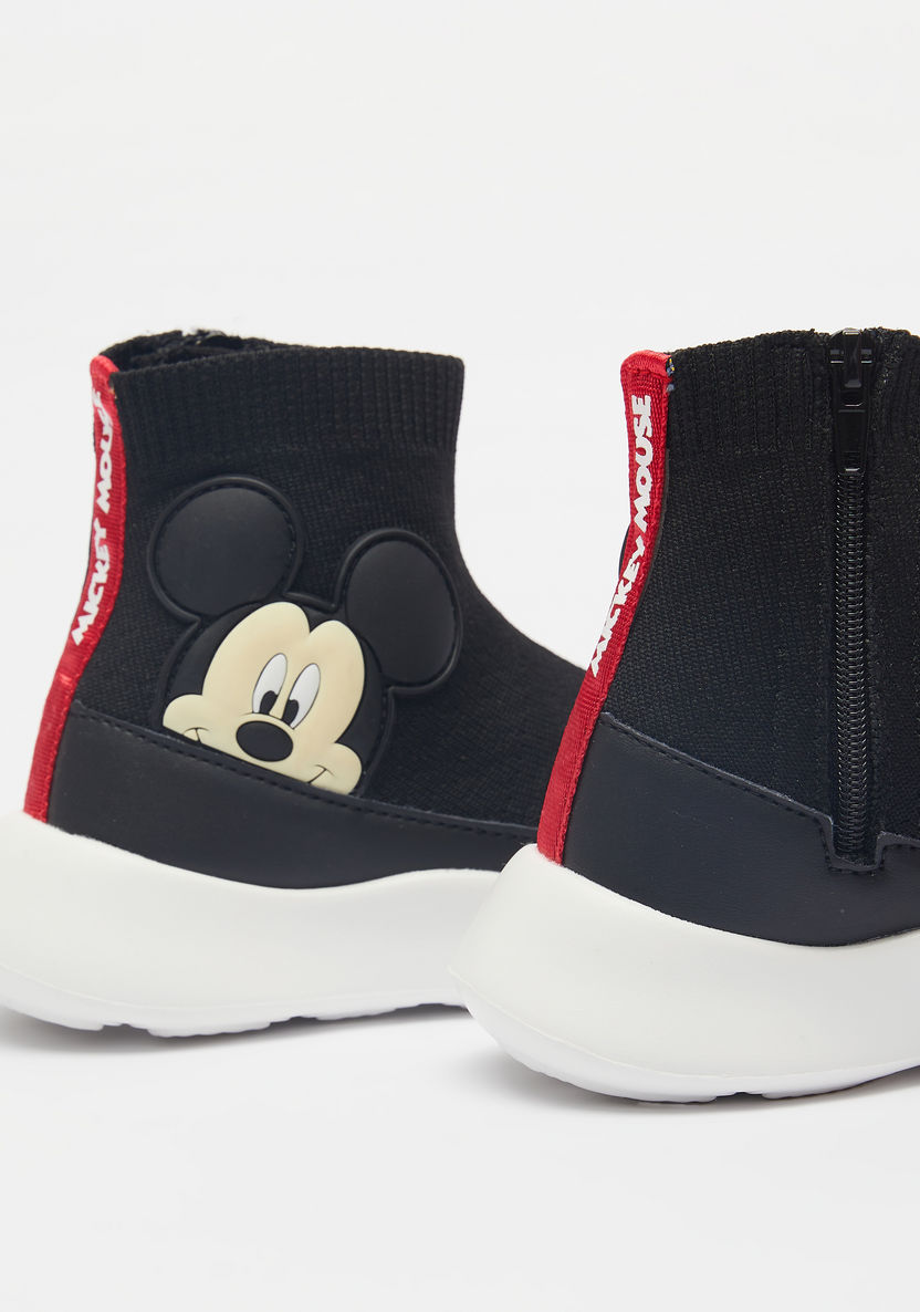 Mickey Mouse Applique Chunky Sneakers with Zip Closure-Boy%27s Sneakers-image-3