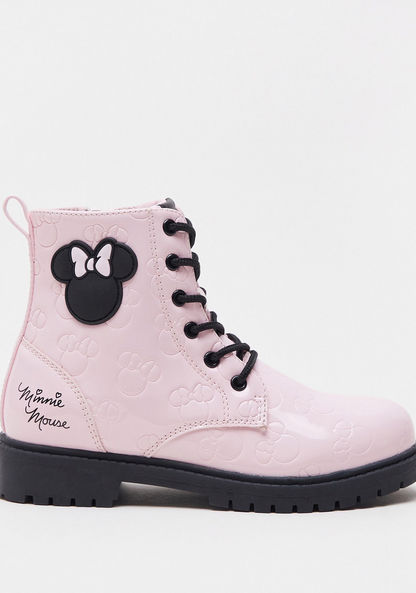 Minnie Mouse Textured Low Ankle Boots with Zip Closure
