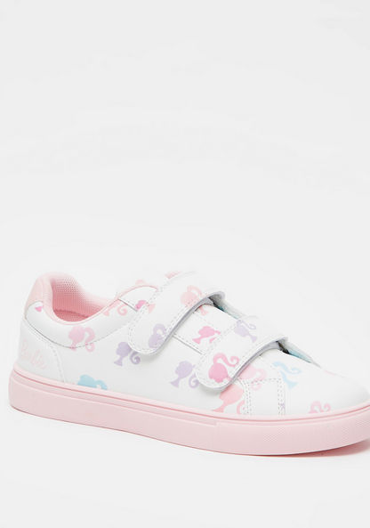 Barbie All Over Print Sneakers with Hook and Loop Closure