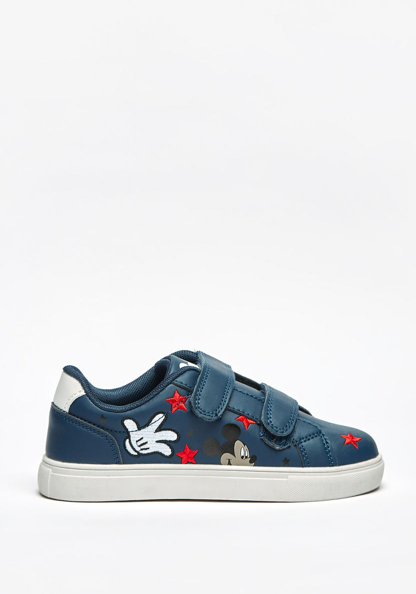 Disney Mickey Mouse Print Sneakers with Hook and Loop Closure-Boy%27s Sneakers-image-0