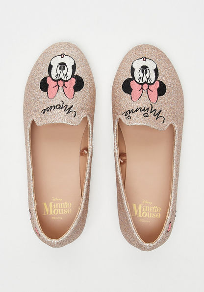 Disney Minnie Mouse Embellished Slip-On Ballerina Shoes