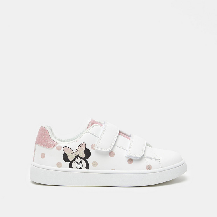 Disney Minnie Mouse Print Sneakers with Hook and Loop Closure