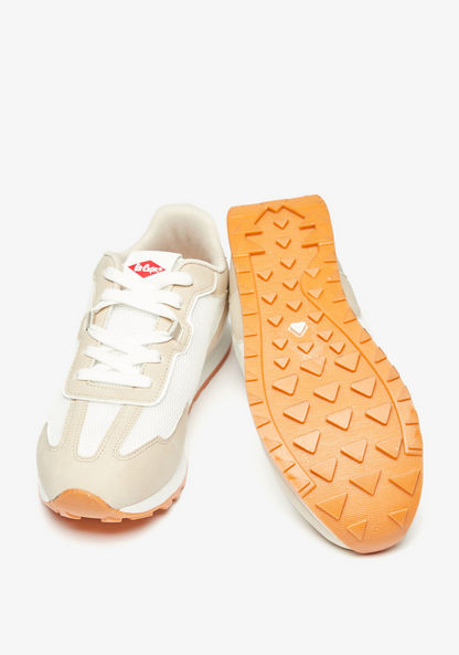 Lee Cooper Women's Embossed Sneakers with Lace-Up Closure