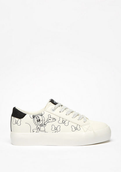 Missy - Disney Minnie Mouse Embossed Sneakers with Lace-Up Closure