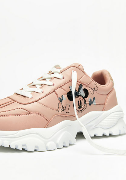 Disney Minnie Mouse Print Sneakers with Lace-Up Closure-Women%27s Sneakers-image-3