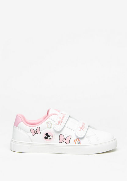 Disney Minnie Mouse Print Sneakers with Hook and Loop Closure-Girl%27s Sneakers-image-0