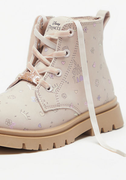 Princess Print High Cut Boots with Lace-Up Closure-Girl%27s Boots-image-3