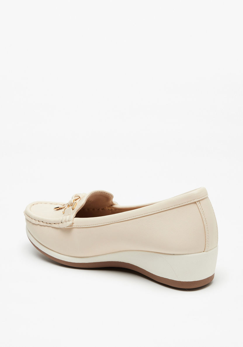 Le Confort Slip-On Loafers with Bow Accent and Wedge Heels-Women%27s Casual Shoes-image-2