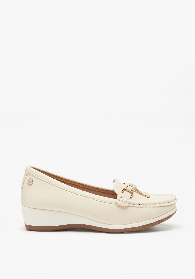 Le Confort Slip-On Loafers with Bow Accent and Wedge Heels-Women%27s Casual Shoes-image-3