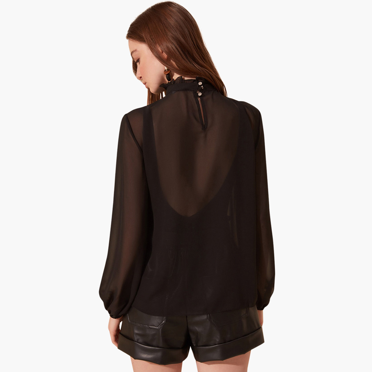 بلوزة شفافة بياقة عالية وأكمام طويلة من ترينديول-women-clothing-shirtsandblouses-blouses-image-9