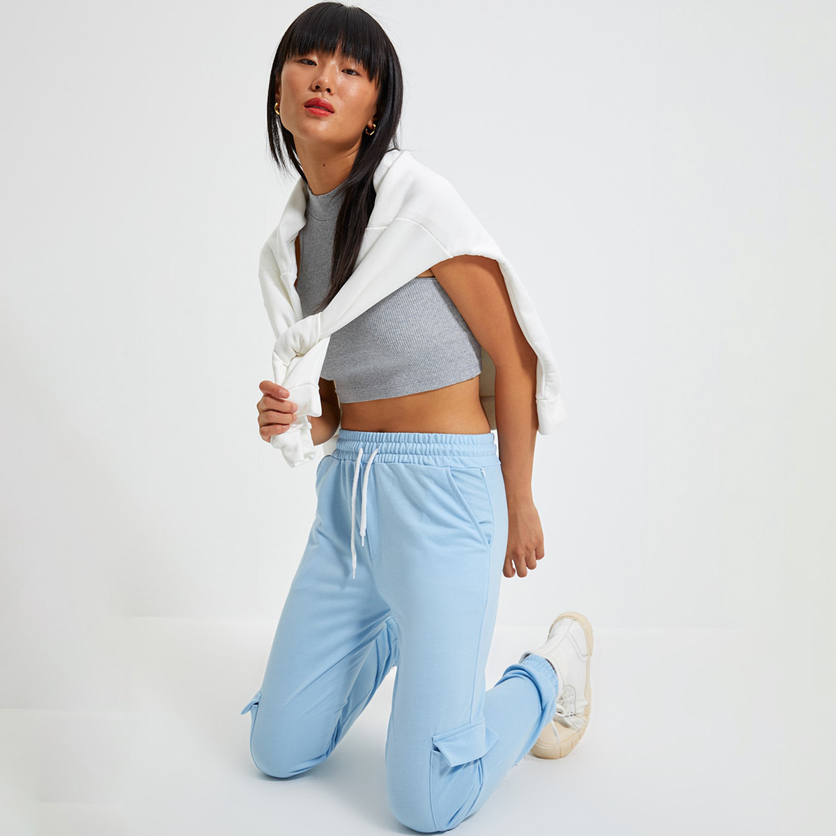 Trendyol Women Solid Drawstring Cargo Jogger-women-clothing-bottoms-joggers-image-1