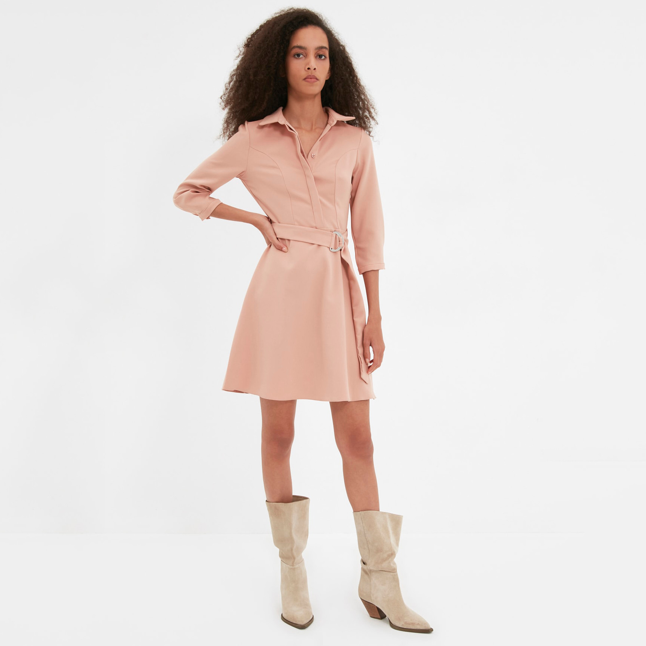 ترينديول لون القرنفل قصير فستان-women-clothing-dresses-image-1