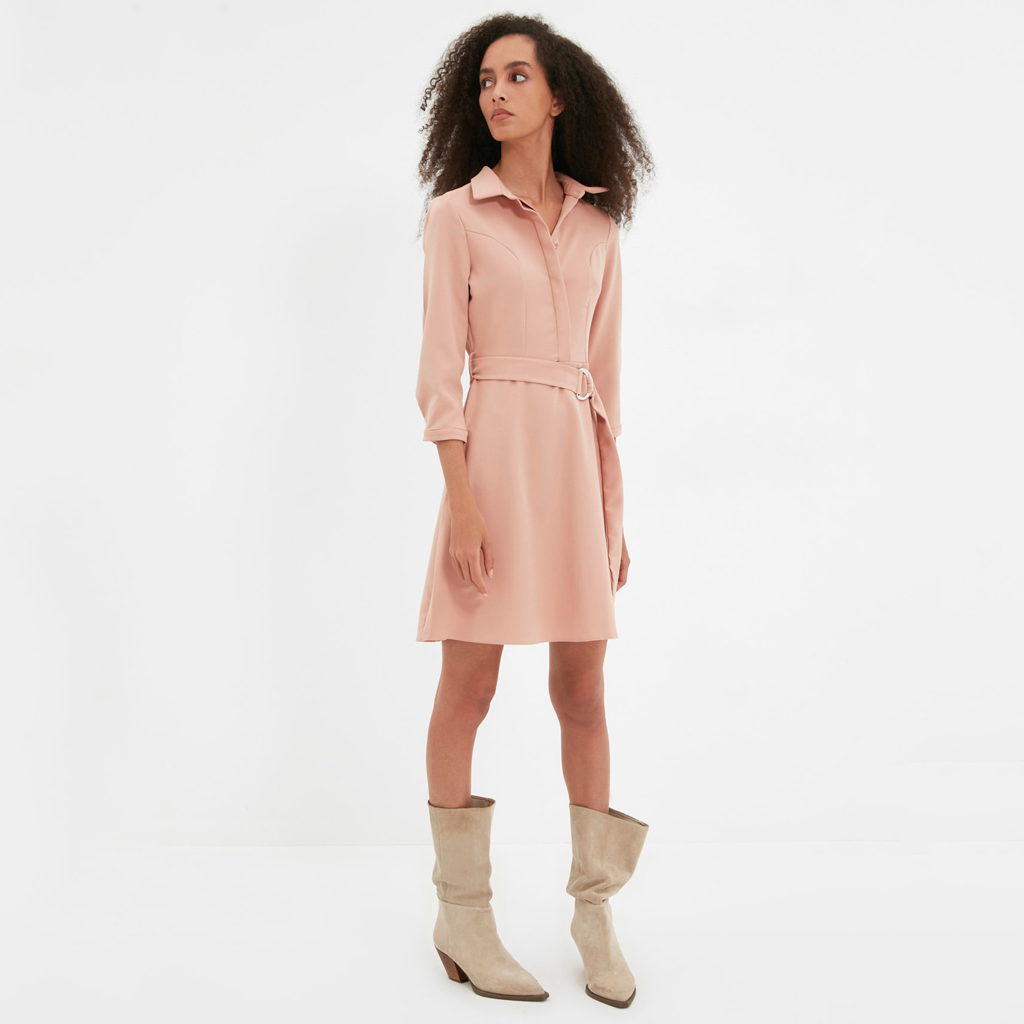 ترينديول لون القرنفل قصير فستان-women-clothing-dresses-image-3