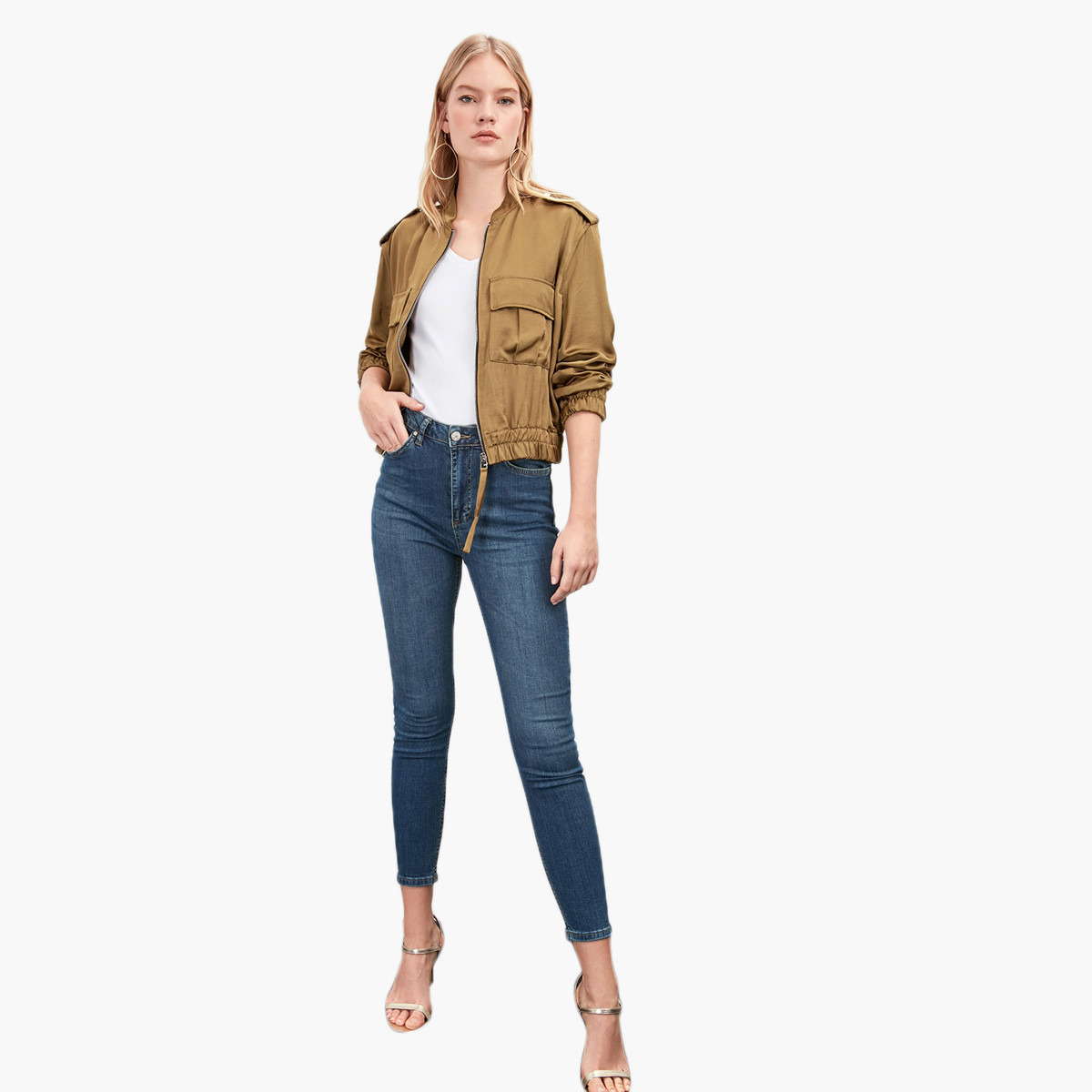بنطلون جينز سكيني سادة بخصر مرتفع وتفاصيل جيوب من ترينديول-women-clothing-bottoms-jeans-image-2