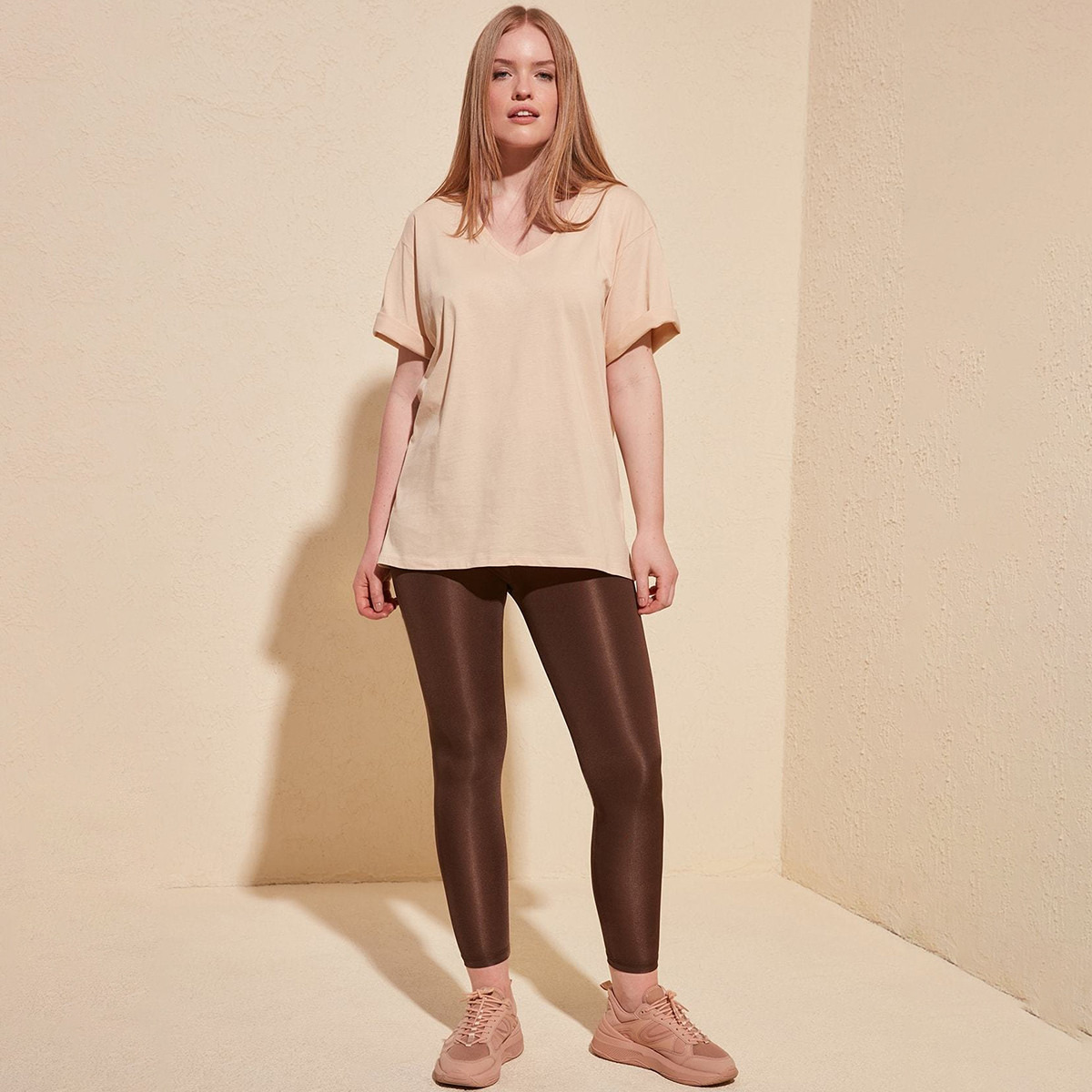 Pack of 2 Trendyol Women Polyester Solid Brown Legging-women-clothing-bottoms-leggings-image-4