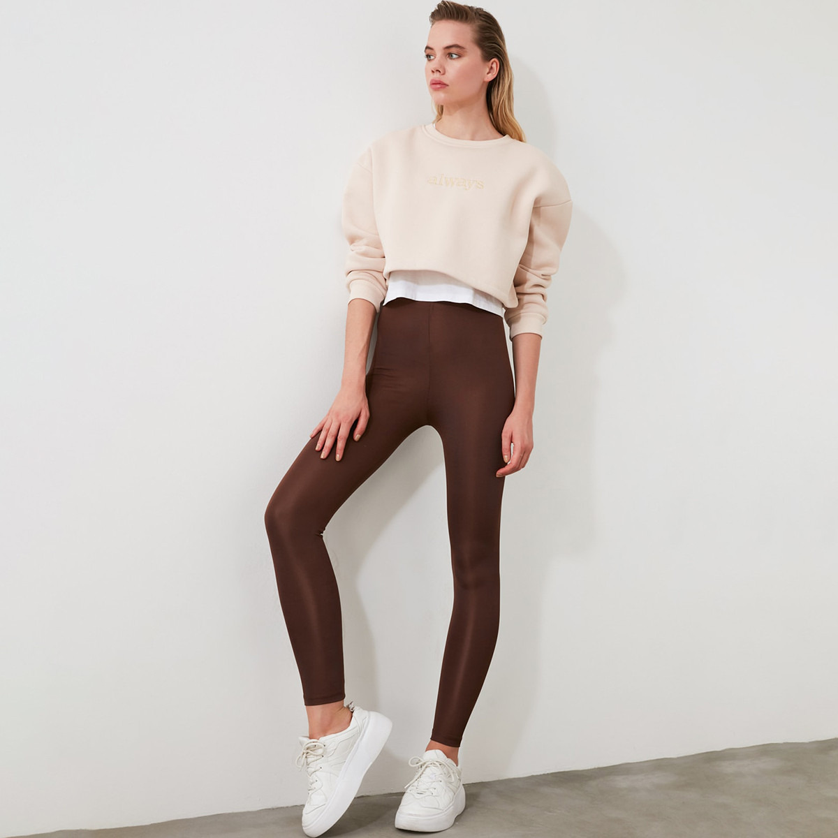 Pack of 2 Trendyol Women Polyester Solid Brown Legging-women-clothing-bottoms-leggings-image-7