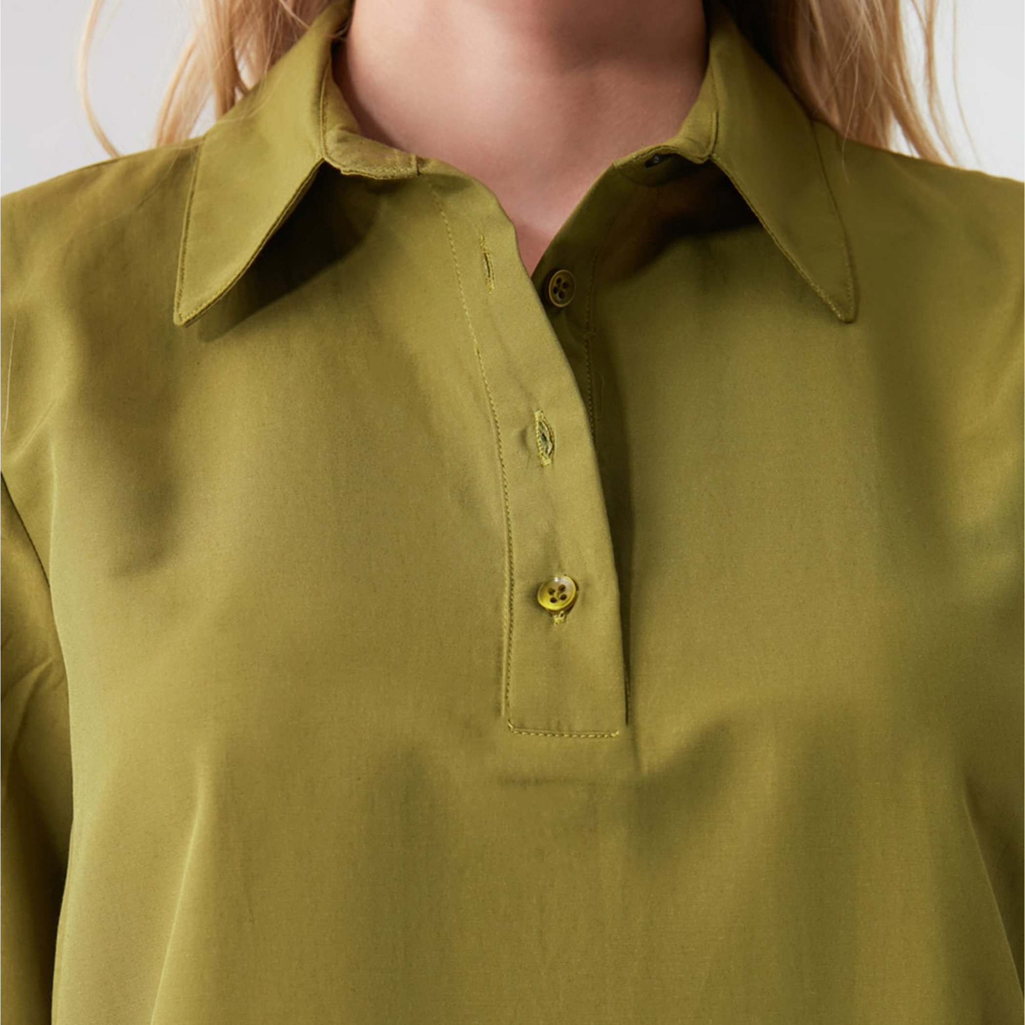 Trendyol Solid Collared Top with 3/4 Sleeves-women-clothing-shirtsandblouses-blouses-image-4