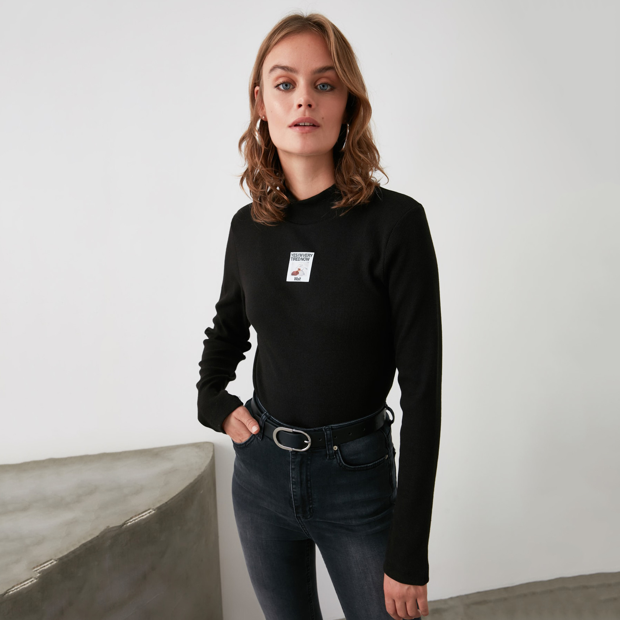 ترينديول أسود قميص-women-clothing-shirtsandblouses-blouses-image-1