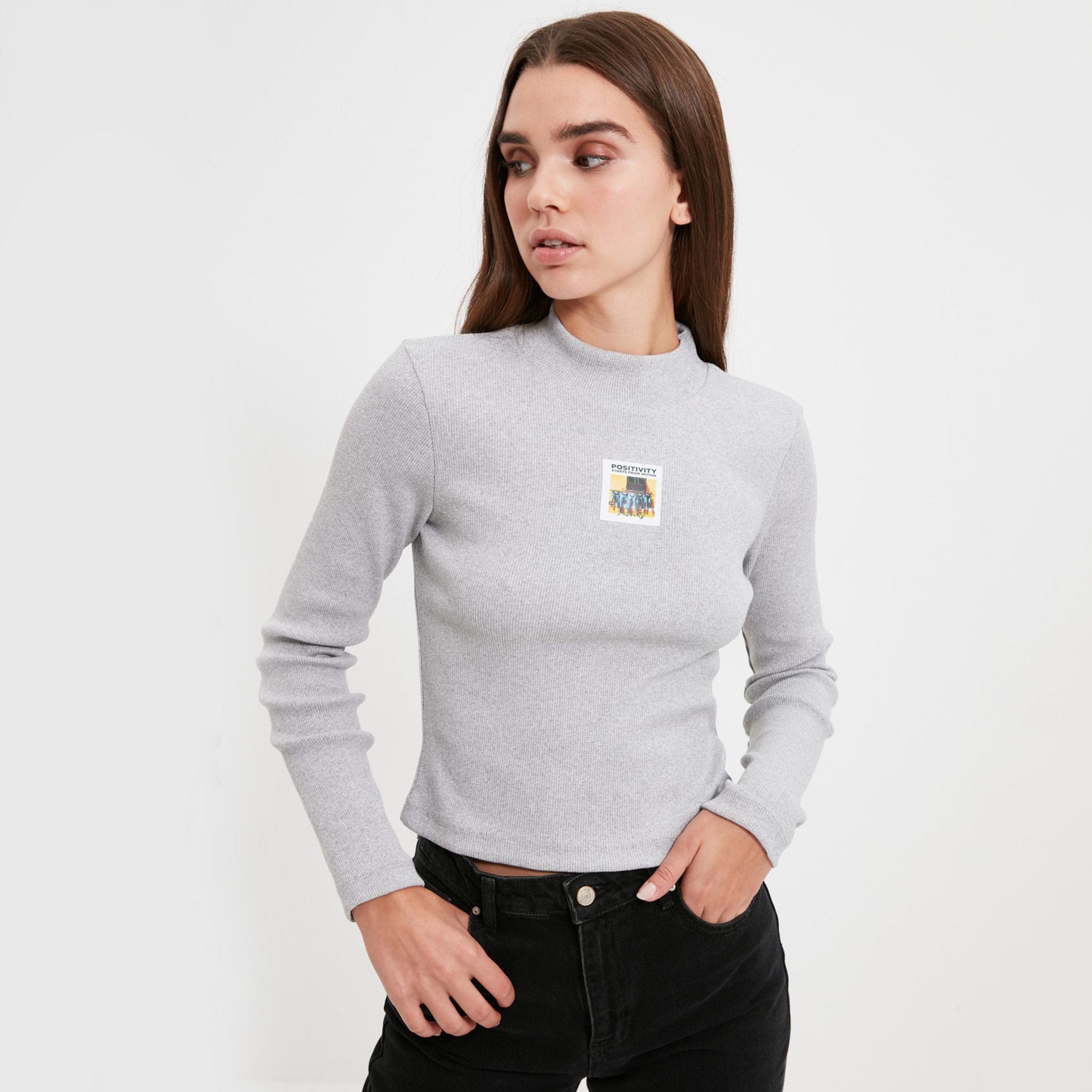 ترينديول رمادي قميص-women-clothing-shirtsandblouses-blouses-image-1
