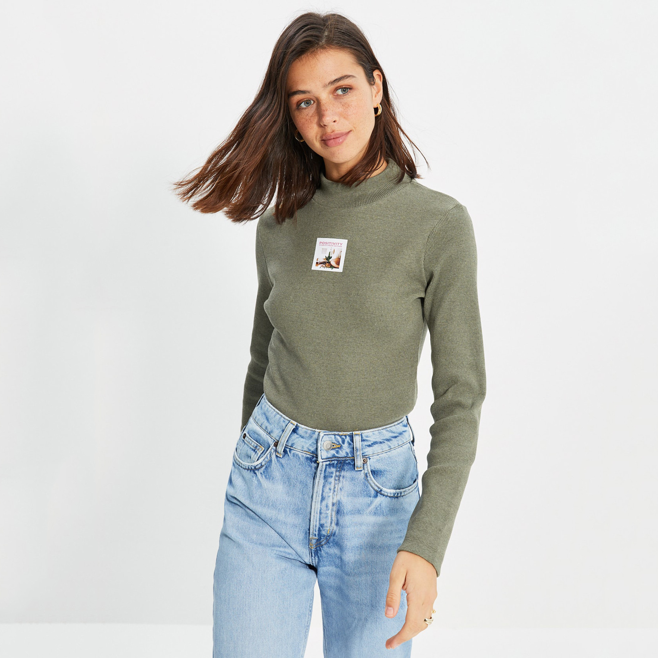 Trendyol Women Knitted High Neck Blouse-women-clothing-shirtsandblouses-blouses-image-1