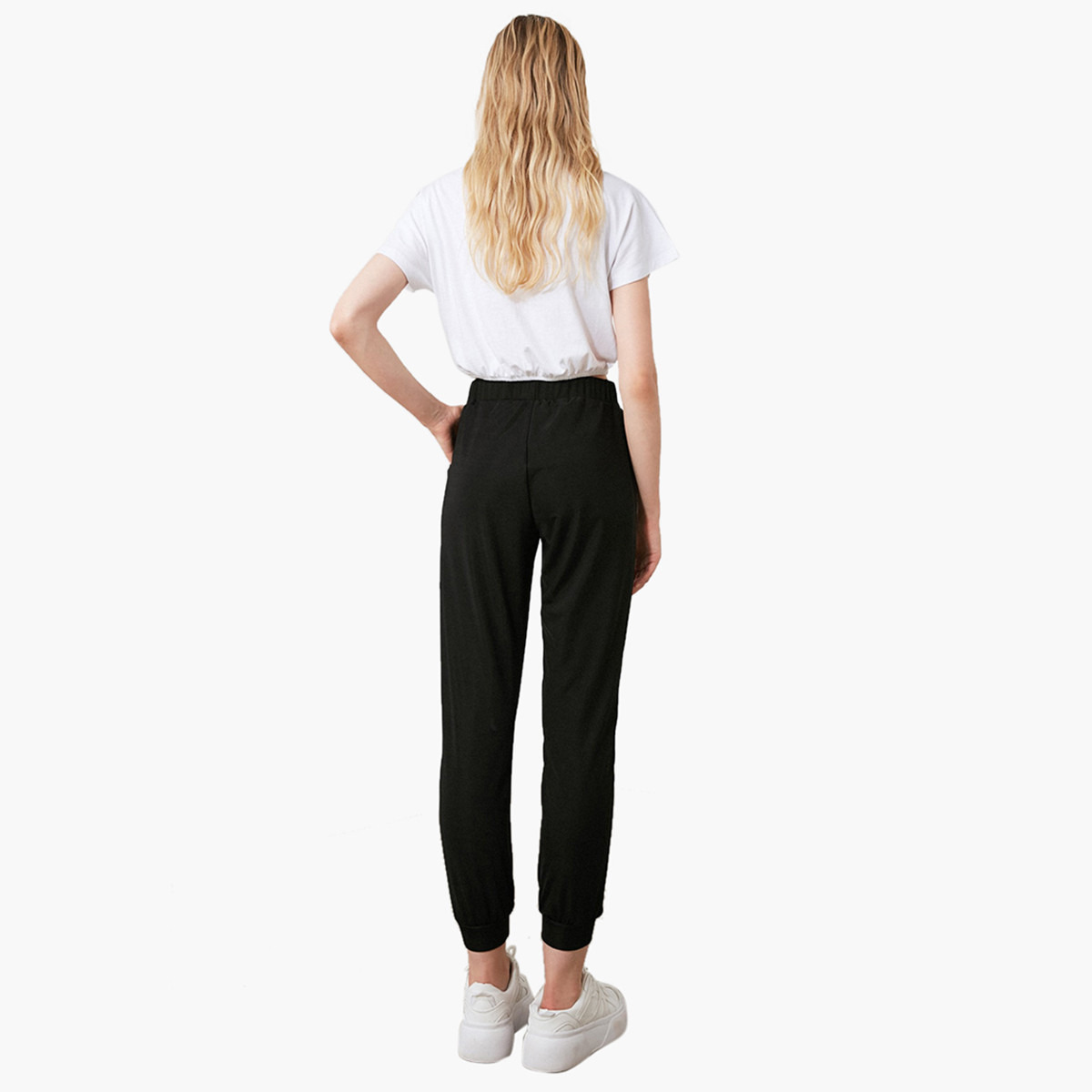 Trendyol Solid Mid-Rise Cuffed Joggers with Pockets-women-clothing-bottoms-joggers-image-5